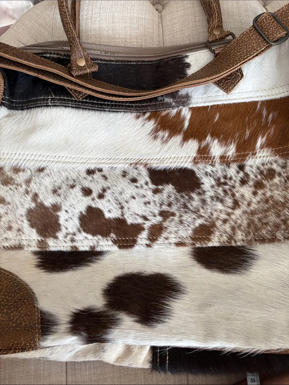 Myra Bag Leather and Hair Calf Messenger / Laptop Bag